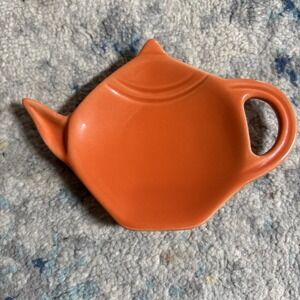 Old Amsterdam Porcelain Works Tea Bag Holder Tidy Spoon Rest Orange Cute